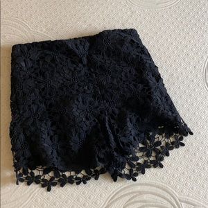 Black floral shorts